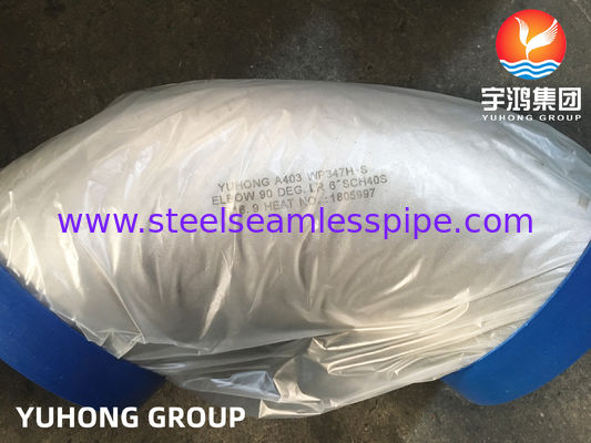 زانوی شعاع بلند 90 درجه ASTM A403 WP347H-S برای اتصالات جوشی لب به لب لوله‌کشی فرآیند در دمای بالا