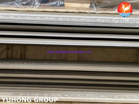 ASME SA213 TP304/304L لوله خم U بی سیم فولاد ضد زنگ برای مبادله گرما