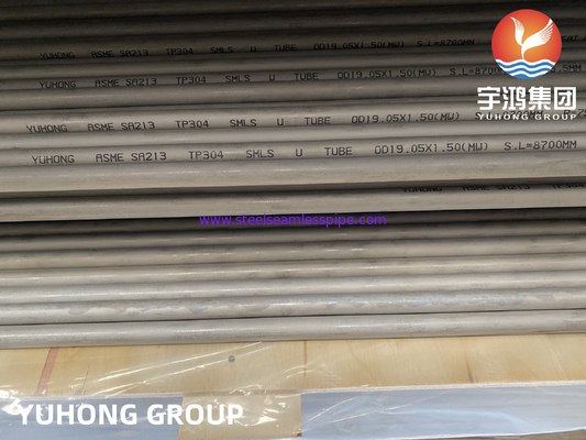 ASME SA213 TP304/304L لوله خم U بی سیم فولاد ضد زنگ برای مبادله گرما