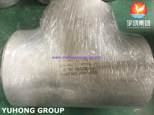 SS316L Butt Weld Fitting، A403 WP316L Tee برابر (بدون درز / جوشکاری) ، استاندارد B16.9