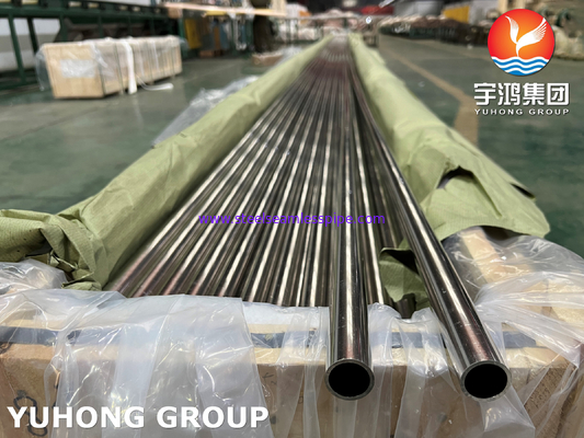 ASME SB111 UNS C71500 لوله نکل مس ، لوله بدون درز آب دریا CuNi 70/30