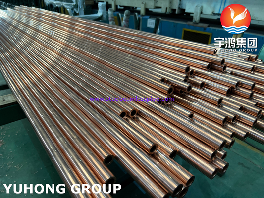 ASTM B111 UNS C12200 / CW024A لوله مس بدون درز ، لوله مبادله گرما DHP