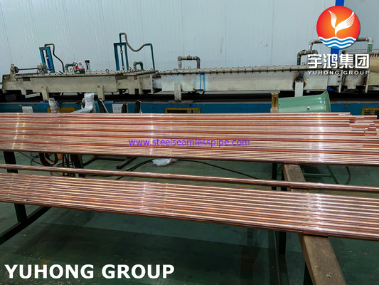 ASTM B111 UNS C12200 / CW024A لوله مس بدون درز ، لوله مبادله گرما DHP
