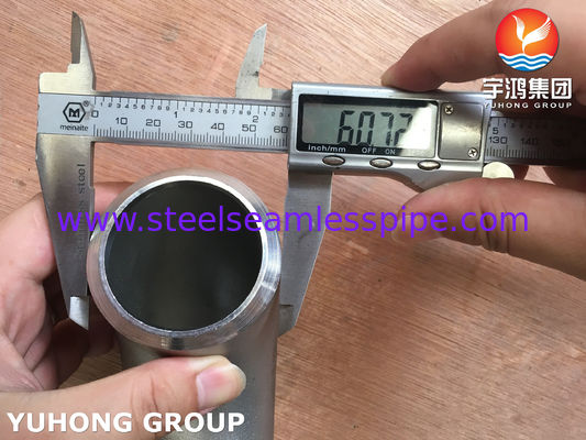اتصال لوله فولادی ضد زنگ ANSI B16.9 ASTM B366 WP904L زانویی 90 درجه LR
