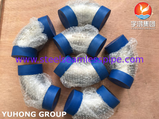 اتصال لوله فولادی ضد زنگ ANSI B16.9 ASTM B366 WP904L زانویی 90 درجه LR