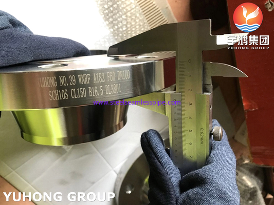 SA182 F60 / UNS S32205 فلنج فولادی دوتایی آهنگری شده، جوش گردن RF Face ANSI B16.5، برای تجهیزات تصفیه فاضلاب
