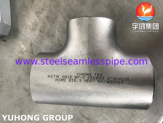 اتصالات لوله فولادی دوبلکس Equal Tee ASTM A815 S31803 B16.9 مبدل حرارتی گاز نفت