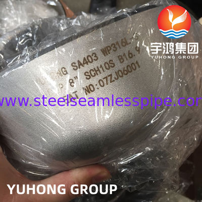 A403 WP316L-S SS Cap، ASME B16.9 Butt Weld Fittings، برای سیستم های لوله سازی صنعتی تحت فشار