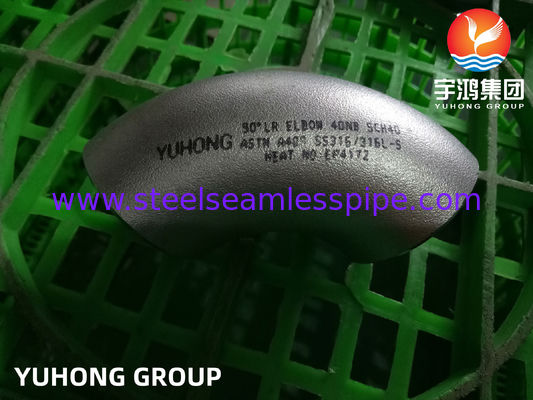 لوله بی سیم فولاد ضد زنگA403 WP304 WP304L WP316 آرنج 45Deg 90Deg 180Deg 1/2 " NB - 48" NB