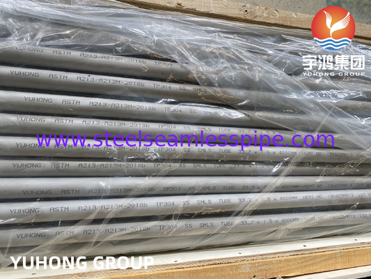 ASTM A213 / ASME SA213 TP304 لوله مبادله گرما بدون درز از فولاد ضد زنگ
