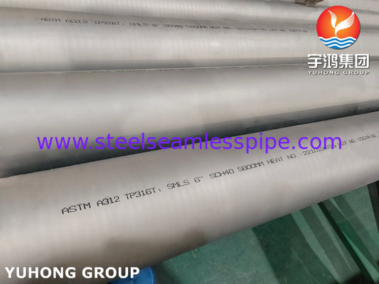 لوله های بدون درز فولادی ضد زنگ ASTM A312 TP316Ti اتصالات قایق شیمیایی مبدل حرارتی