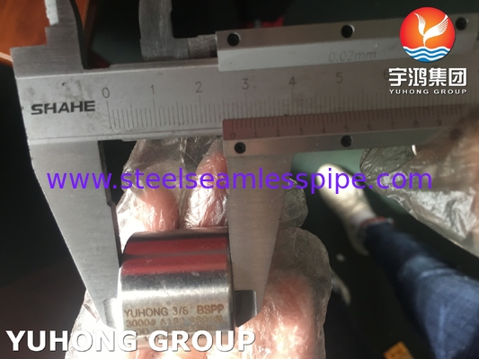 لوازم لوله های جعل شده از فولاد ضد زنگ ASTM A182 F316L، اتصال رشته ای BSPP 3000LBS