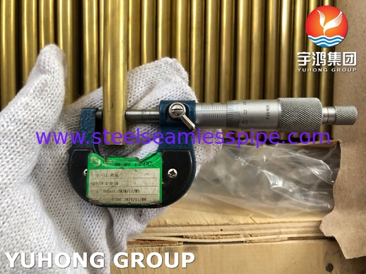 لوله برنج آلیاژ مس ASTM B111 C44300 C68700 C70600 25.4mm*1.245mm*12995mm رادیاتور خنک کننده هوا