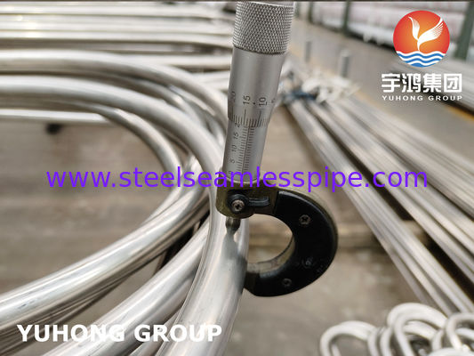 ASTM A213 TP304 لوله خم U بی سیم فولاد ضد زنگ با پایان روشن و شعاع خم سفارشی