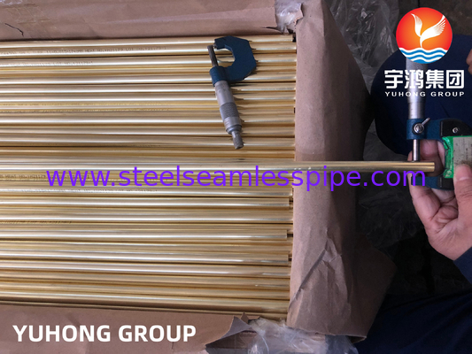 ASTM B111 C44300 لوله برنجی بدون درز برای مبادله گرما