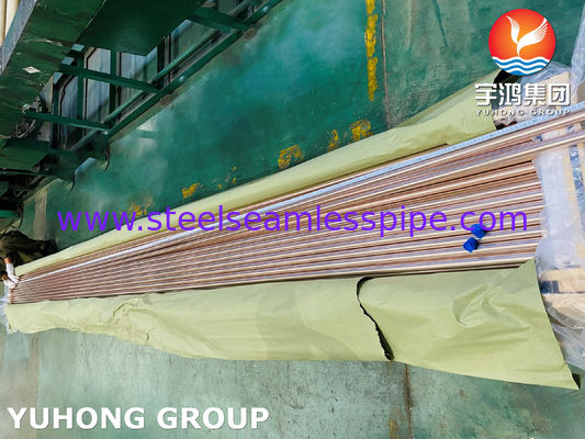 لوله بی درهم آلیاژ مس ASTM B111 C44300 لوله های نیکل مس 6M/PC,12M/PC