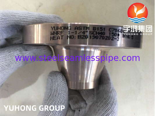 ASTM B151 C70600 1-1/4&quot; SCH40 #150 WN فلنج های مس نیکل ASME B16.5