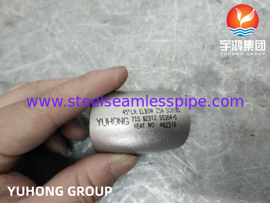 JIS B 2312 لوله فولادی 90° 45° LR/SR آرنج SUS304 SUS304L