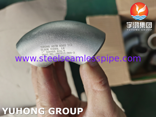 ASTM B363 Ti2 UNS R50400 3.7035 تیتانیوم آلیاژ فولاد Gr.2 بُت جوش لوله لوازم جانبی 90 درجه Lr آرنج برابر Tee