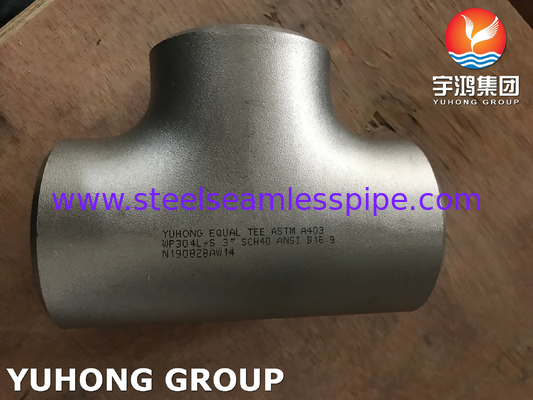 ASTM A403 WP304L-S Tee Butt Weld Tee B16.9 برای گاز نفتی