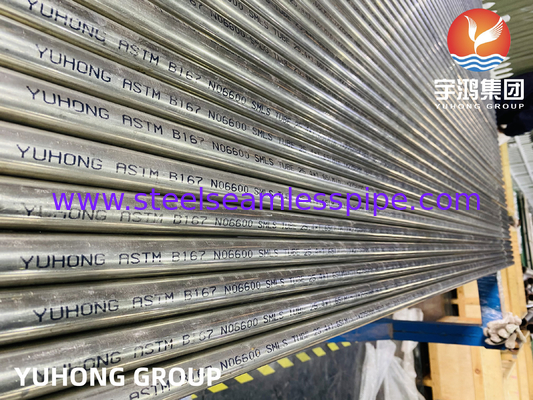 ASME SB167 N06600 نکل کرومیوم آلیاژ آهن لوله بی درهم برای کاربردهای پتروشیمی