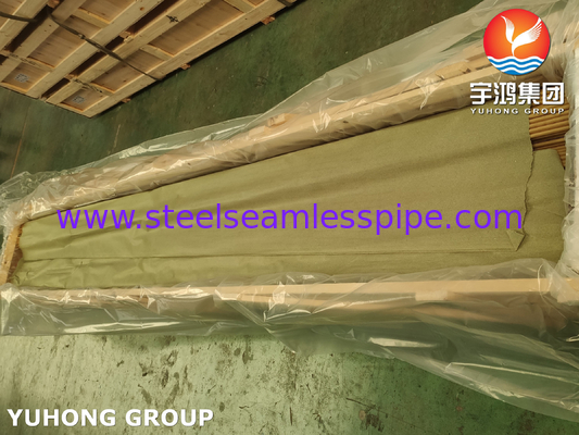 ASME SB111 C68700 لوله بدون درز آلومینیومی برنجی O61 برای بسته لوله مبدل گرما