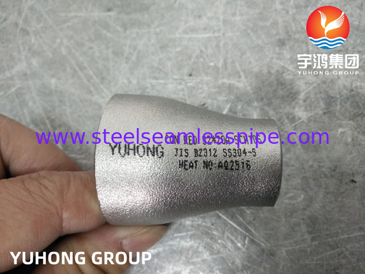 JIS B2312 SS304 Reducer Butt Weld بدون دنده Reducer ECC Reducer لوازم فولاد ضد زنگ