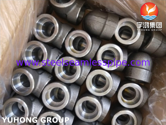 ASTM A105 فیتینگ فولاد کربن سوکت جوش 90Deg LR آرنج 3000LBS ASME B16.11