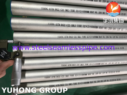 ASTM B622 / ASME SB622 استیلوی C-22 ((UNS N6022, 2.4602)) لوله بدون درز