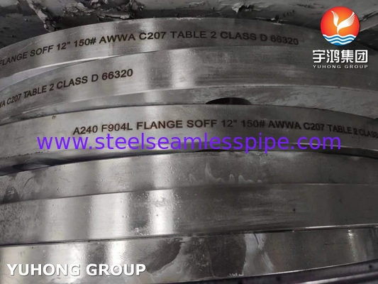 ASTM A240 F904L 1.4539 AWWA C207 SOFF فلنج برای سیستم لوله کشی
