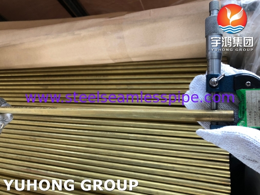 ASTM B111 C68700 / CuZn20Al2 لوله مس آلومینیومی بدون درز برای مبادله گرما