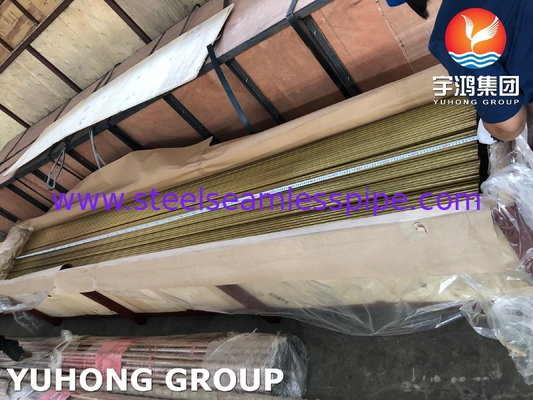 ASTM B111 C68700 / CuZn20Al2 لوله مس آلومینیومی بدون درز برای مبادله گرما