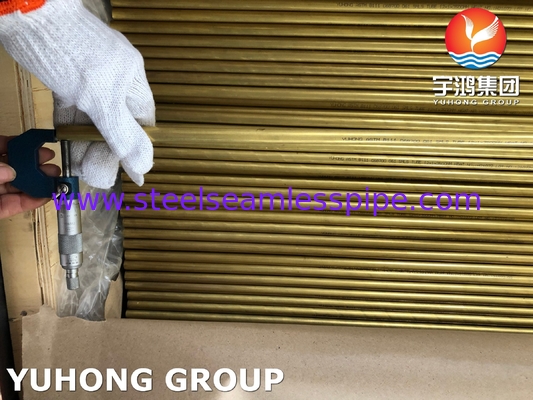 ASTM B111 C68700 / CuZn20Al2 لوله مس آلومینیومی بدون درز برای مبادله گرما