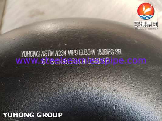 فولاد آلیاژ فولاد ASTM A234 WP9 180 درجه SR آرنج B16.9