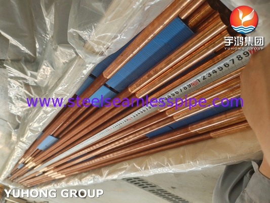 ASTM B111 UNS C12200 لوله مس بدون درز مبادله گرما لوله بال پایین