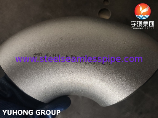 ASTM A403 WP304H لوله بلت ولد فولاد ضد زنگ مناسب 90 درجه SR آرنج