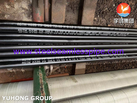 ASTM A335 P9 لوله فولادی آلیاژ بدون دنده برای گرم کننده های آتش