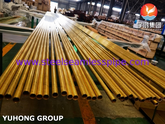 ASTM B111 UNS C68700 لوله مس آلومینیومی CuZn20Al2 لوله مبادله گرما