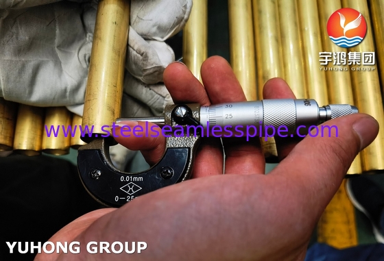 ASTM B111 UNS C68700 لوله مس آلومینیومی CuZn20Al2 لوله مبادله گرما