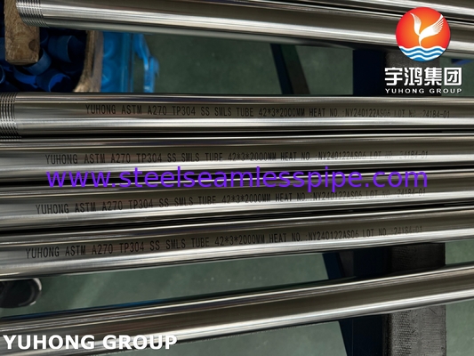 ASTM A270 لوله بهداشتی TP304 لوله بدون درز از فولاد ضد زنگ با پایان رشته NPT