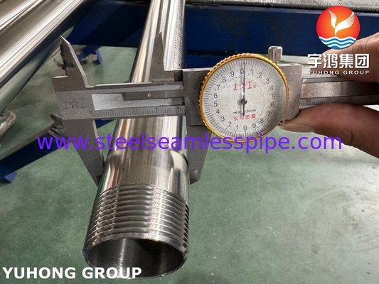 ASTM A270 لوله بهداشتی TP304 لوله بدون درز از فولاد ضد زنگ با پایان رشته NPT