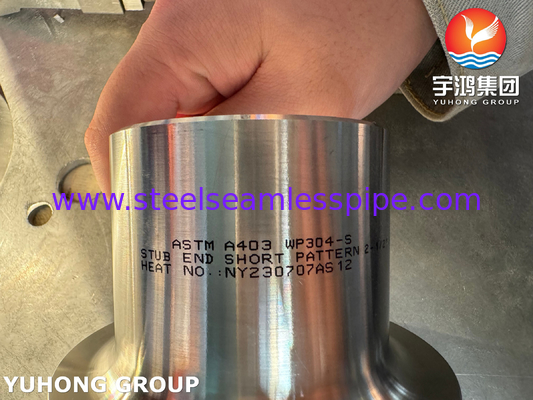 B16.9 لوازم جانبی بُت ولد ASTM A403 WP304 پای های پیوسته ای از فولاد ضد زنگ