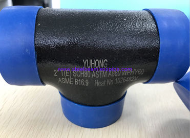 ASTM A860 WPHY60 / 42/52/65/70/80 Reducer TEE، ELBOW 2 &amp;quot;SCH80 BW ASME B16.9 پوشش سیاه و سفید یا رنگ