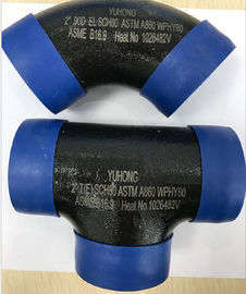 ASTM A860 WPHY60 / 42/52/65/70/80 Reducer TEE، ELBOW 2 &amp;quot;SCH80 BW ASME B16.9 پوشش سیاه و سفید یا رنگ