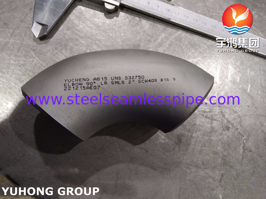ASTM A815 UNS S32750 لوازم جانبی از فولاد ضد زنگ Super Duplex 90 درجه LR Elbow