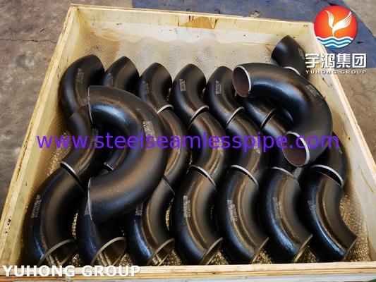 ASTM A234 WP22 CL1 / CL3 فلز آلیاژ فیتینگ Buttweld 180 ° آرنج رنگ سیاه