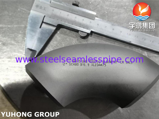 ASTM A815 S32750 دو قطعه فولاد مناسب آرنج 90° LR Buttweld BW B16.9