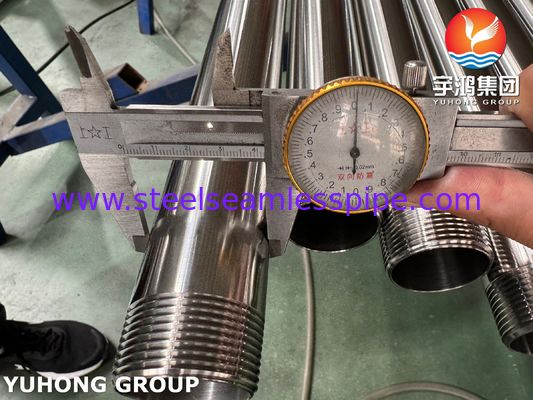 ASTM A270 TP304 لوله فولاد ضد زنگ بهداشتی با پایان رشته خارجی