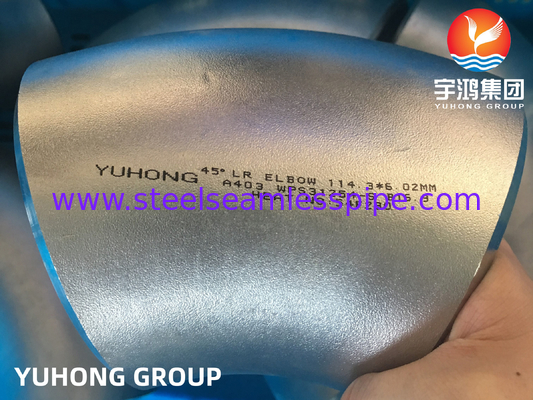 لوازم فولاد ضد زنگ ASTM A403 WPS31254-S 90°LR 45°LR ELBOW B16.9