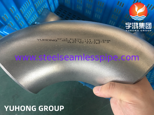 لوازم فولاد ضد زنگ ASTM A403 WPS31254-S 90°LR 45°LR ELBOW B16.9
